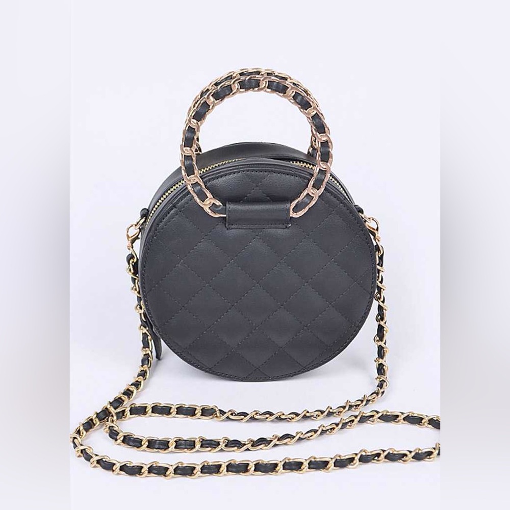 Vegan Leather Chain Crossbody Bag